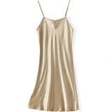 Beiges Seidenunterkleid Unterkleid Damen