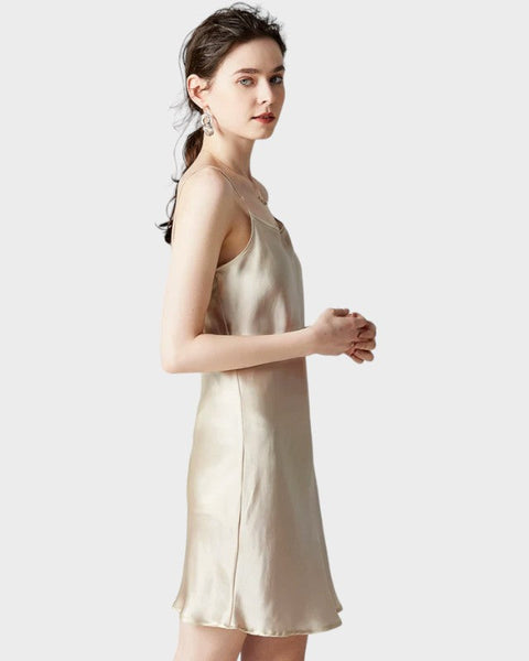 Beiges Seidenunterkleid Unterkleid Damen