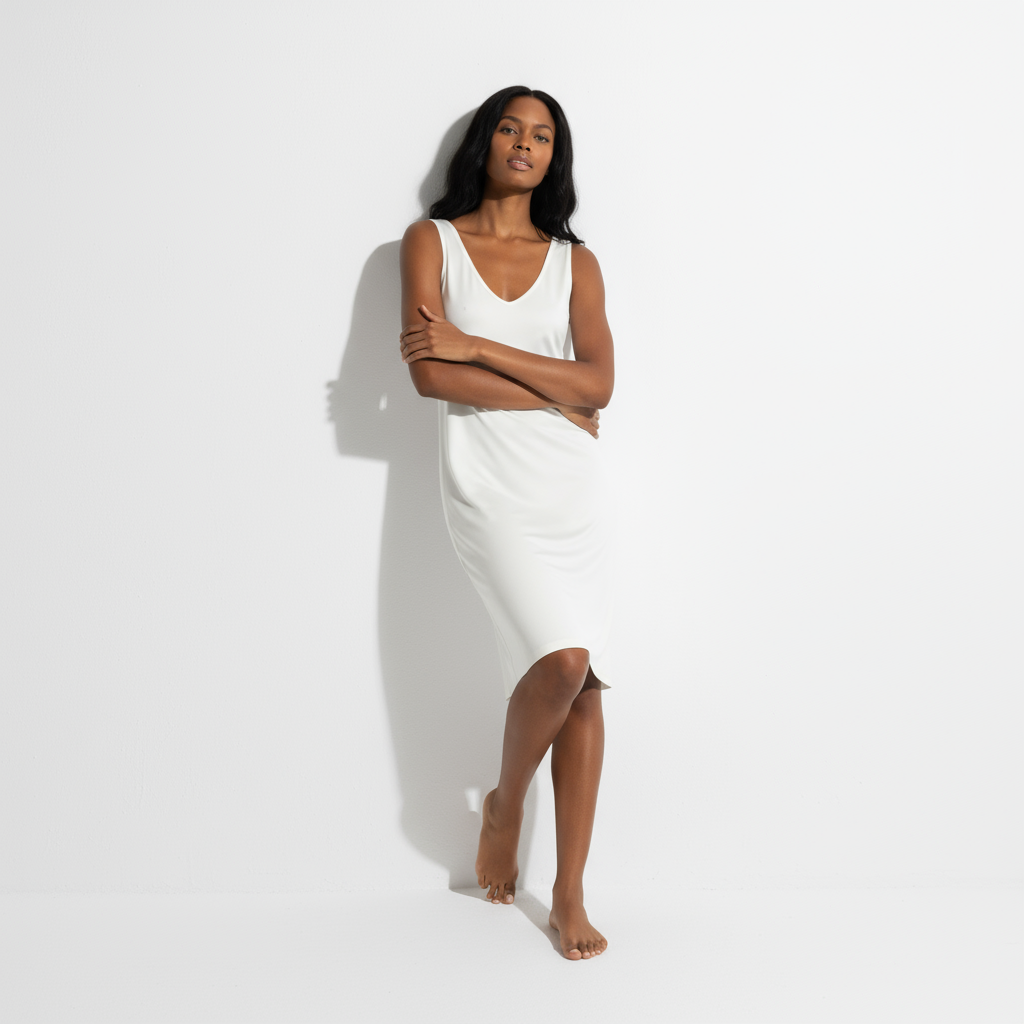 Kurzes weißes Unterkleid