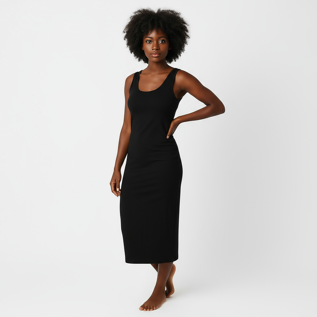 Langes schwarzes Unterkleid