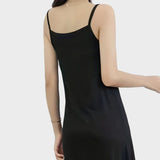 Langes schwarzes Unterkleid Unterkleid Damen