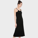 Langes schwarzes Unterkleid Unterkleid Damen