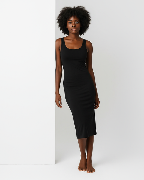 Langes schwarzes Unterkleid Schwarz / M (115cm)