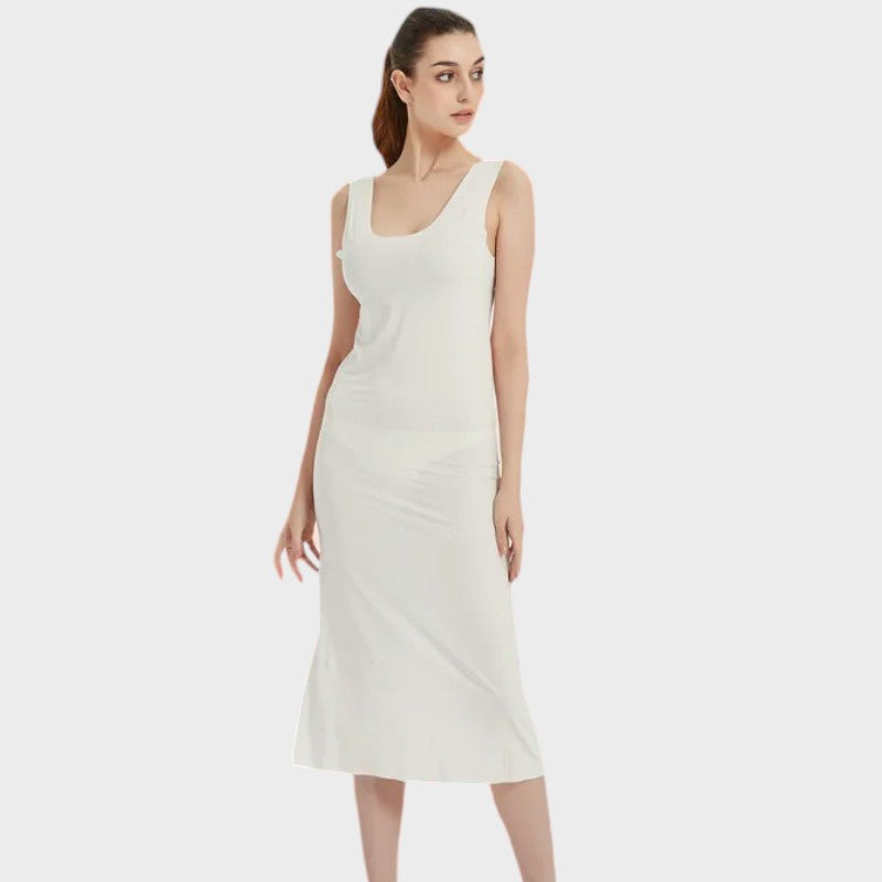 Langes weißes Unterkleid Unterkleid Damen