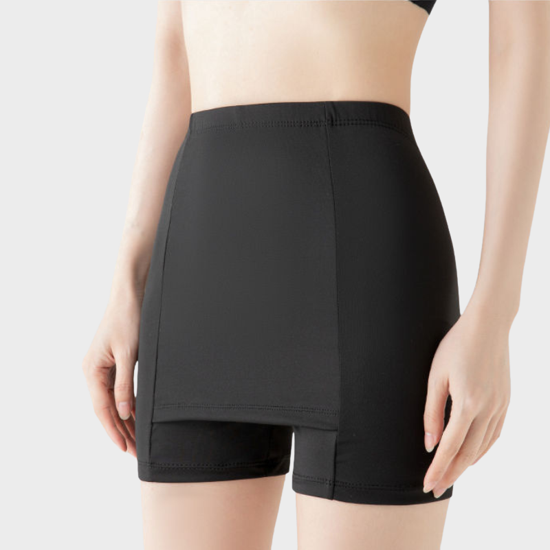 Schwarzer Unterrock mit Shorts Unterkleid-Short