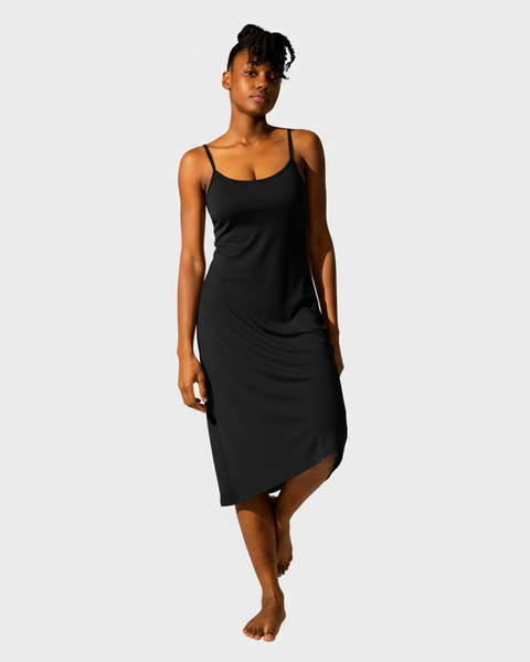 Schwarzes midilanges Unterkleid