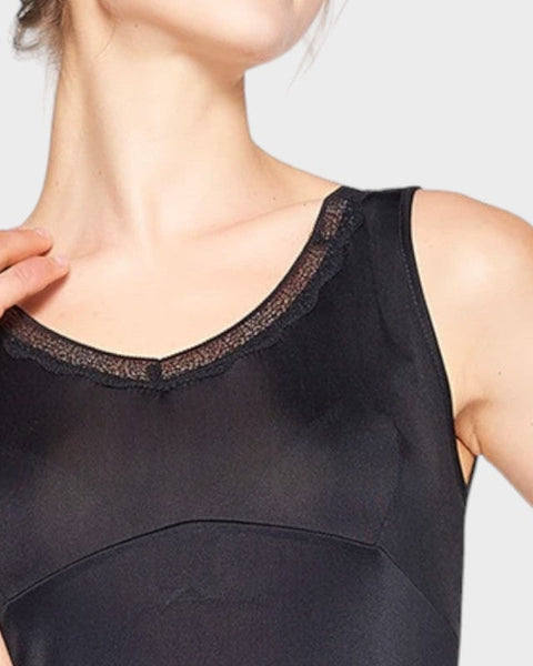 Schwarzes Seidenunterkleid Unterkleid Damen