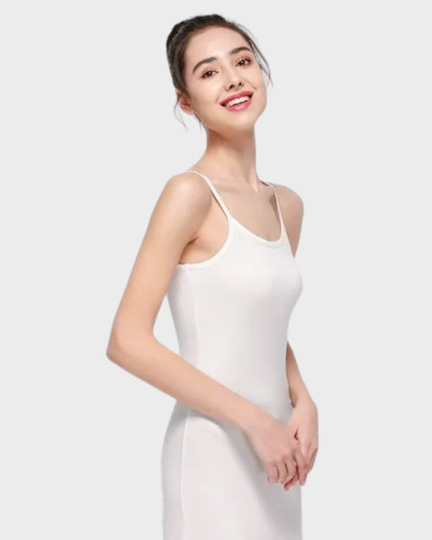 Weißes mittellanges Unterkleid Unterkleid Damen