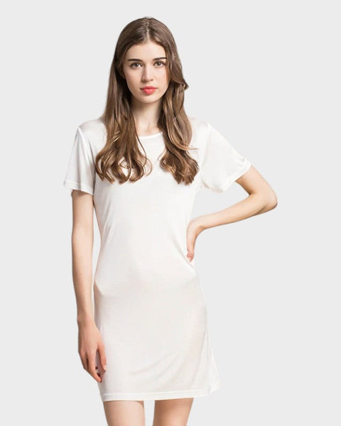 Weißes Seidenunterkleid Unterkleid Damen