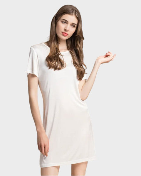 Weißes Seidenunterkleid Unterkleid Damen